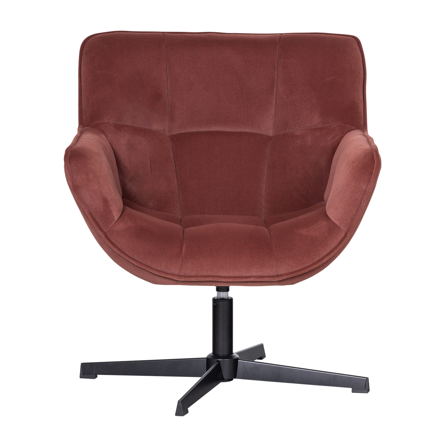 WIBO SWIVEL ARMCHAIR MATT VELVET BROWN/RED [fsc]