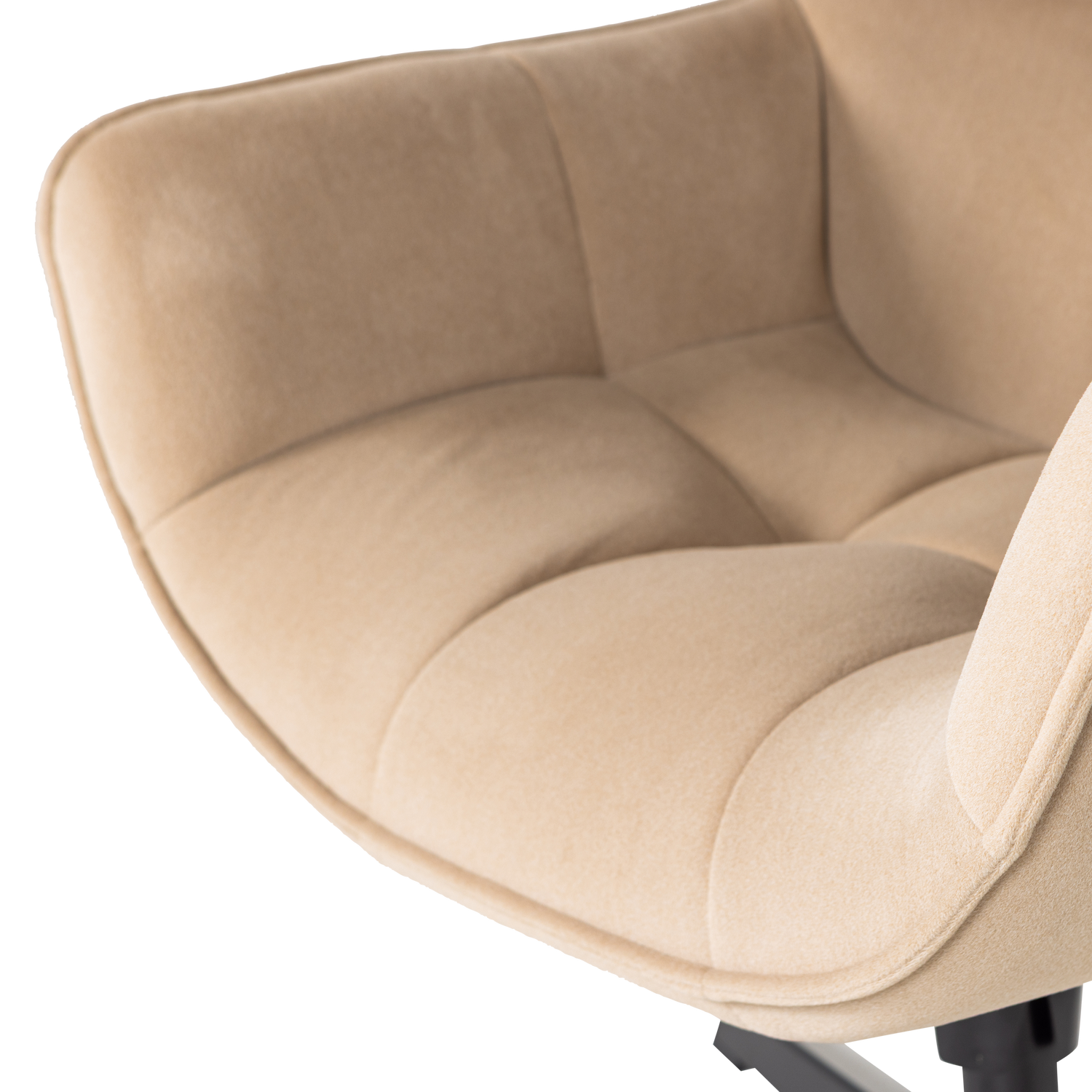 WIBO SWIVEL ARMCHAIR MATT VELVET NATURAL [fsc]