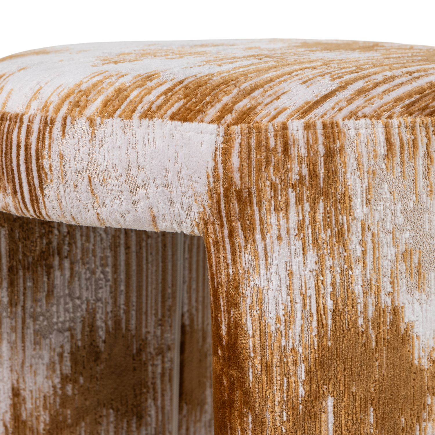 CHARLIE UPHOLSTERED STOOL STRUCTURED CARAMEL BROWN [fsc]