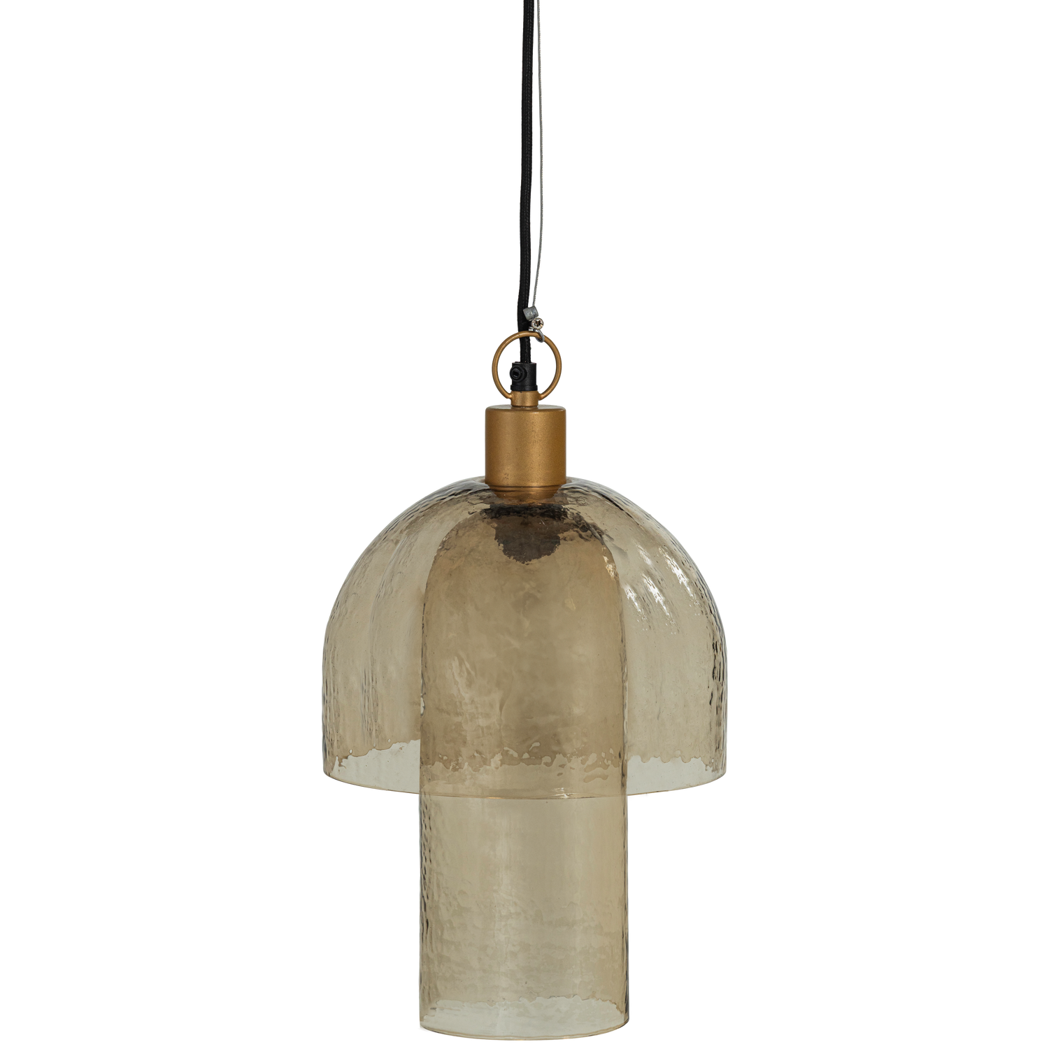 GIGI HANGING LAMP WITH DOUBLE SHADE HAMMERED GLASS NATURAL