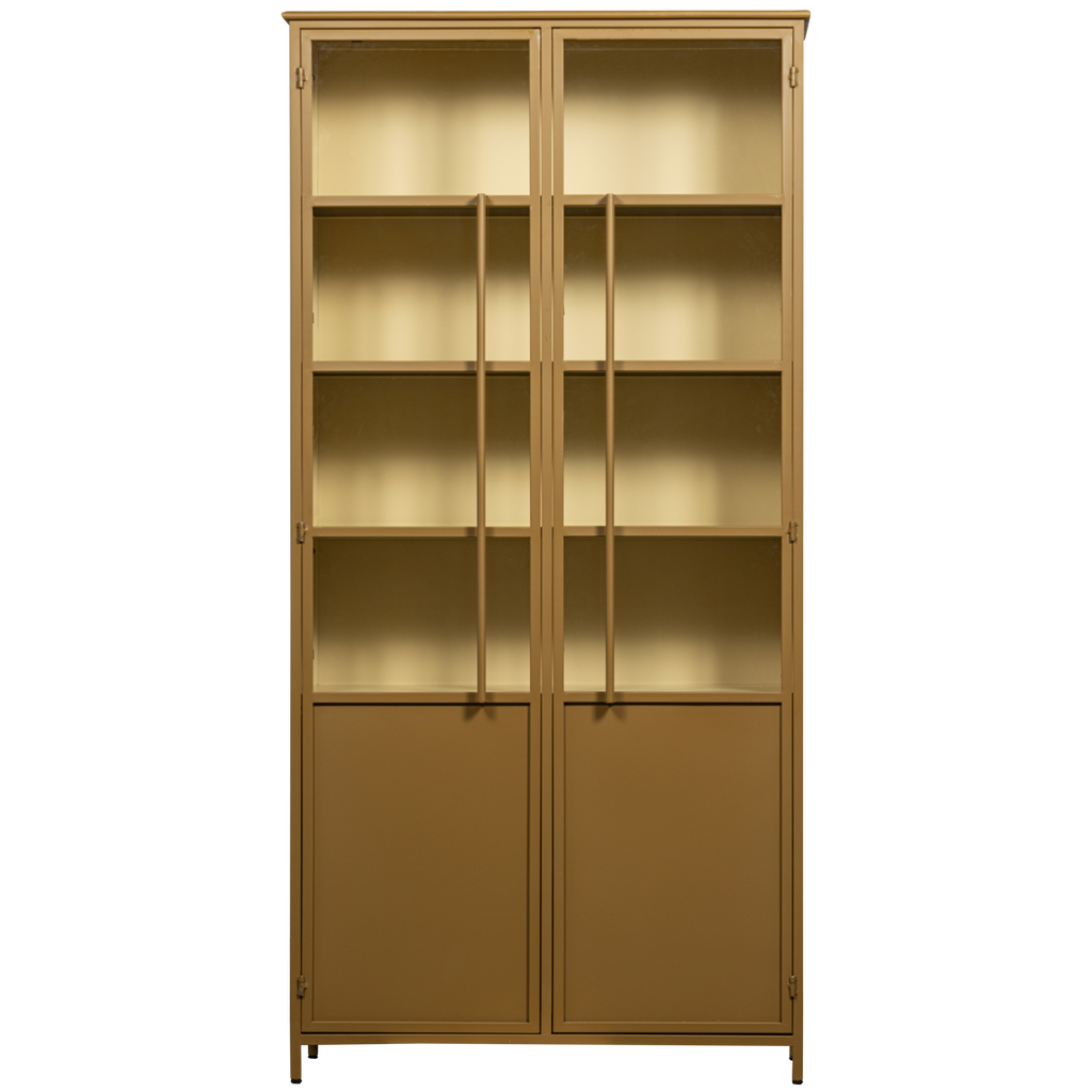 EXHIBIT XL 2-DOORS DISPLAY CASE METAL HONEY YELLOW