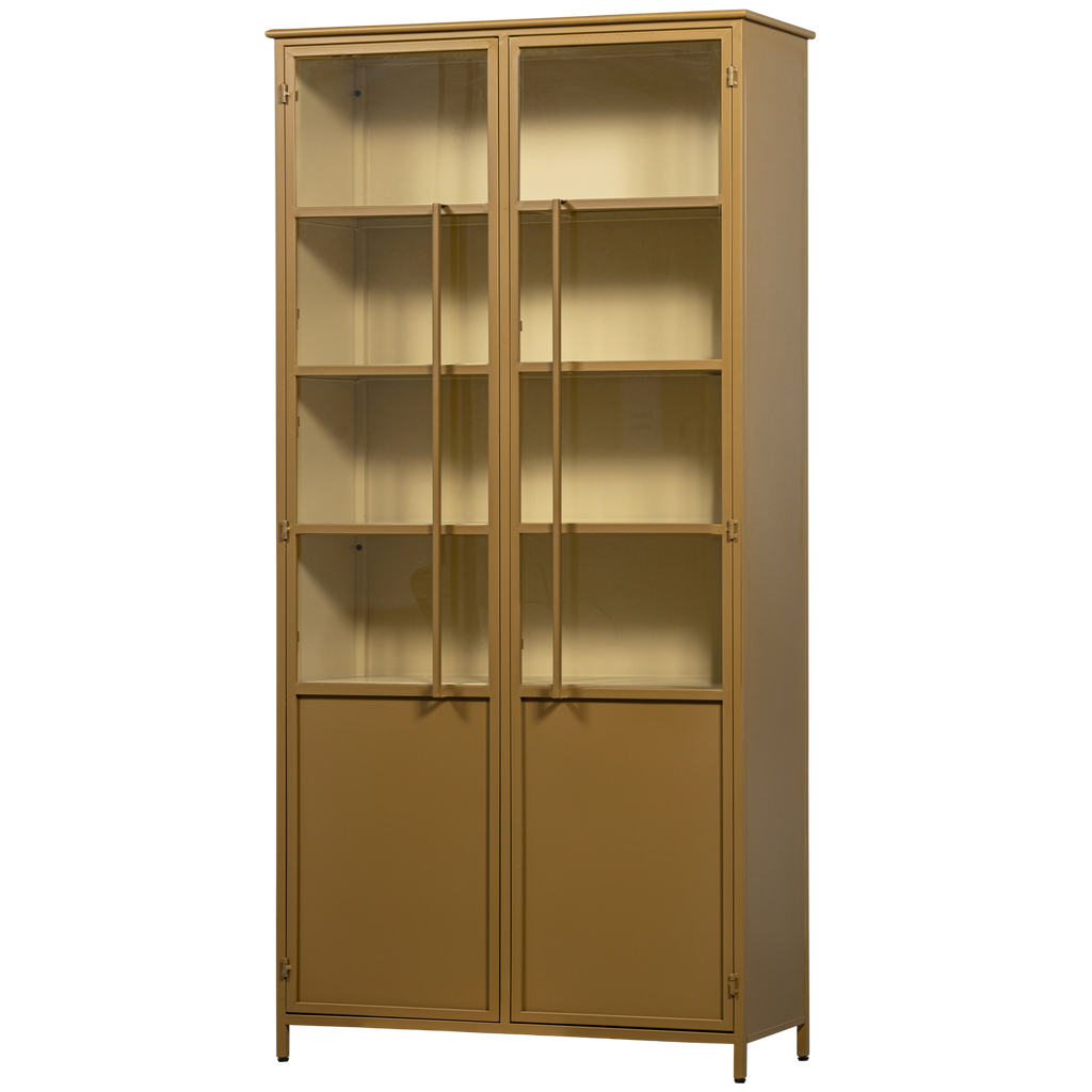 EXHIBIT XL 2-DOORS DISPLAY CASE METAL HONEY YELLOW