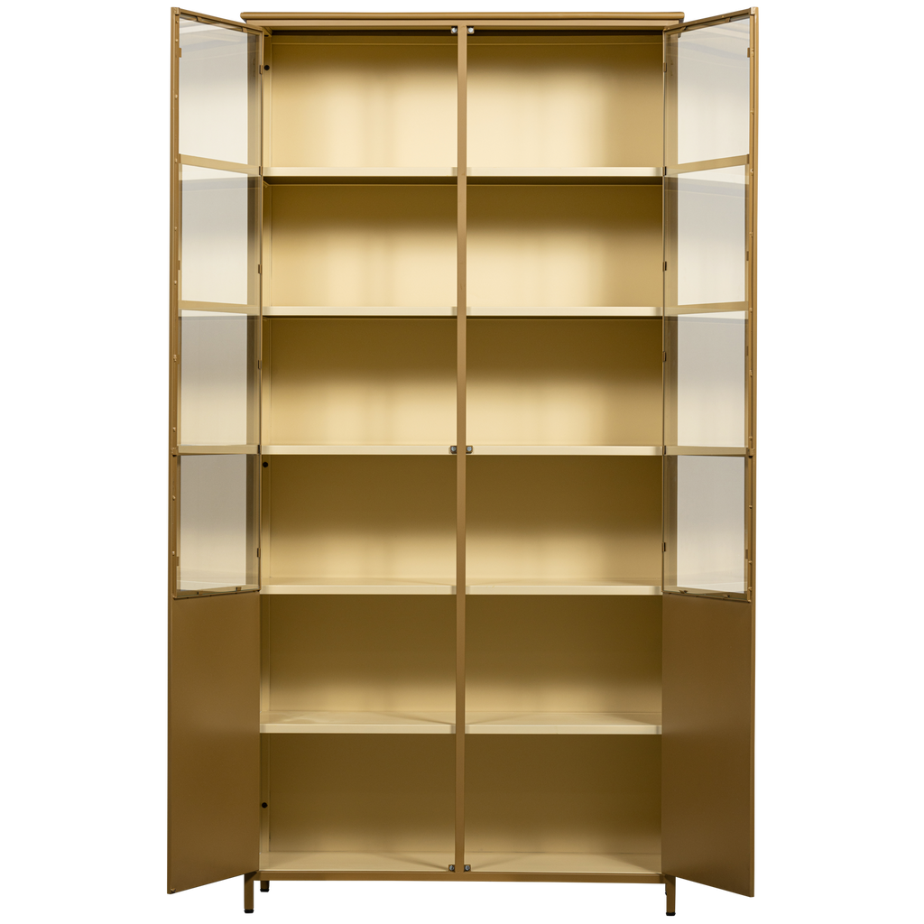 EXHIBIT XL 2-DOORS DISPLAY CASE METAL HONEY YELLOW