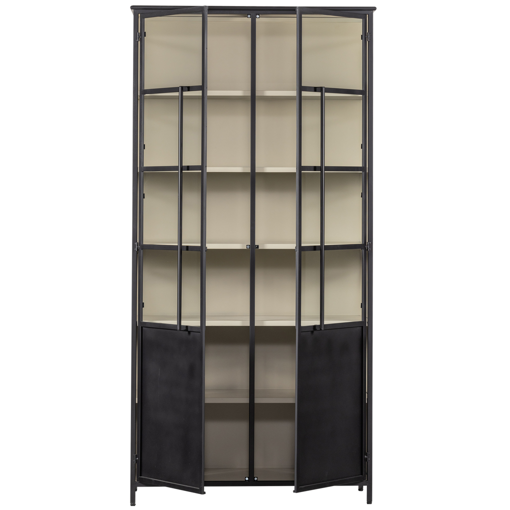 EXHIBIT XL 2-DOORS DISPLAY CASE METAL BLACK