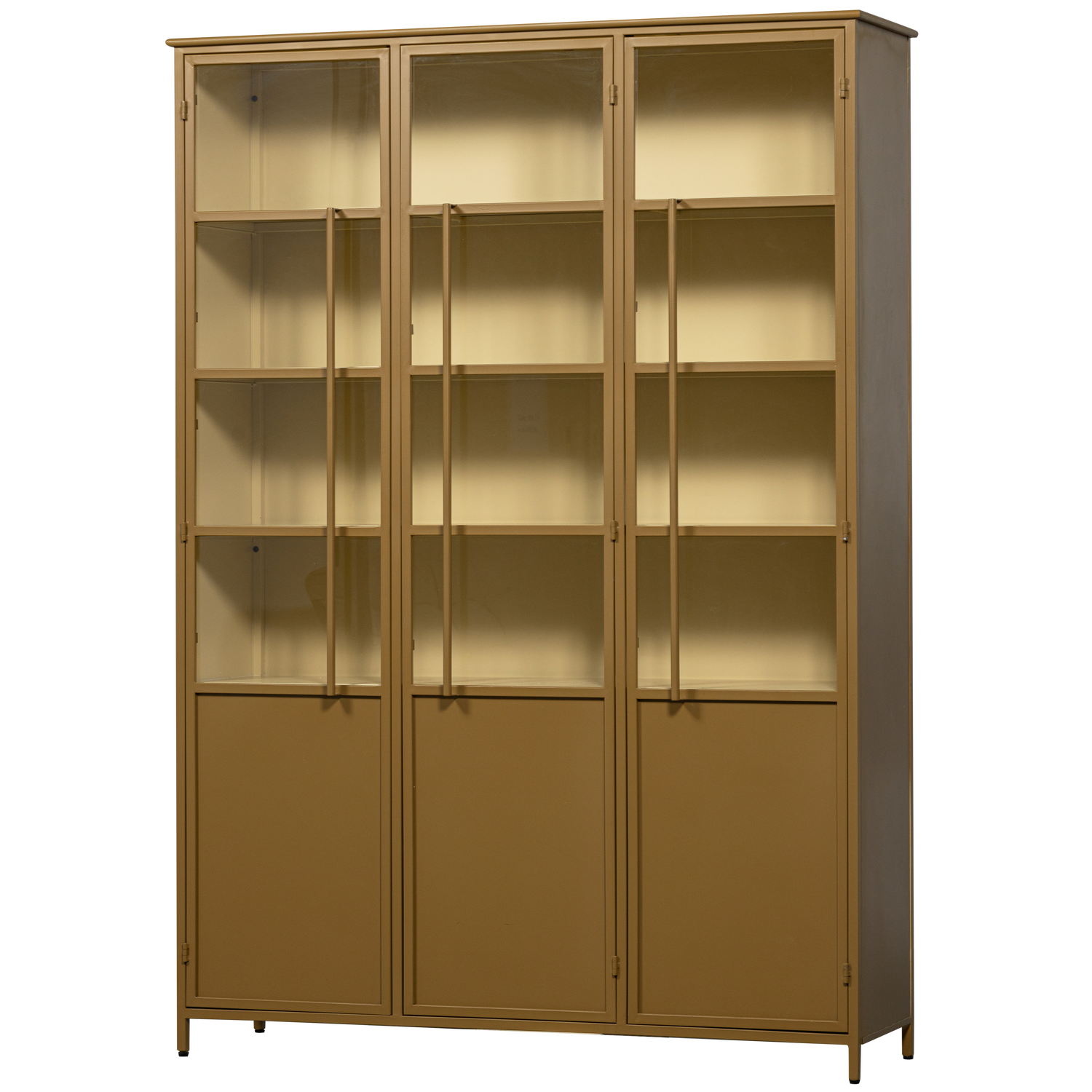 EXHIBIT XL 3-DOORS DISPLAY CASE METAL HONEY YELLOW