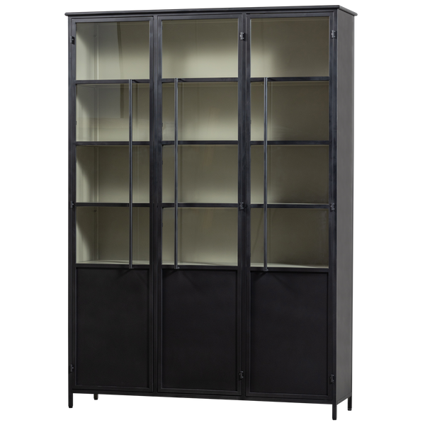 EXHIBIT XL 3-DOORS DISPLAY CASE METAL BLACK