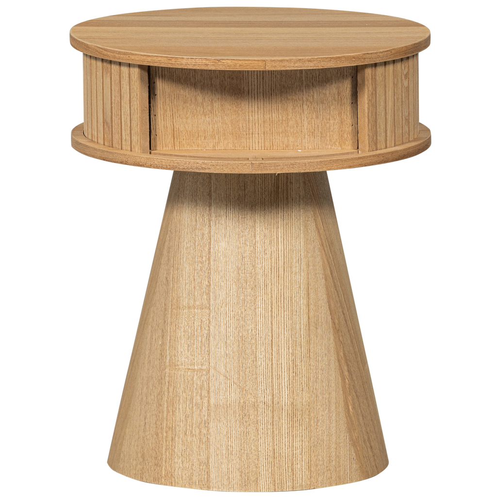 KARRI NIGHTSTAND ROUND MDF/PINE NATURAL