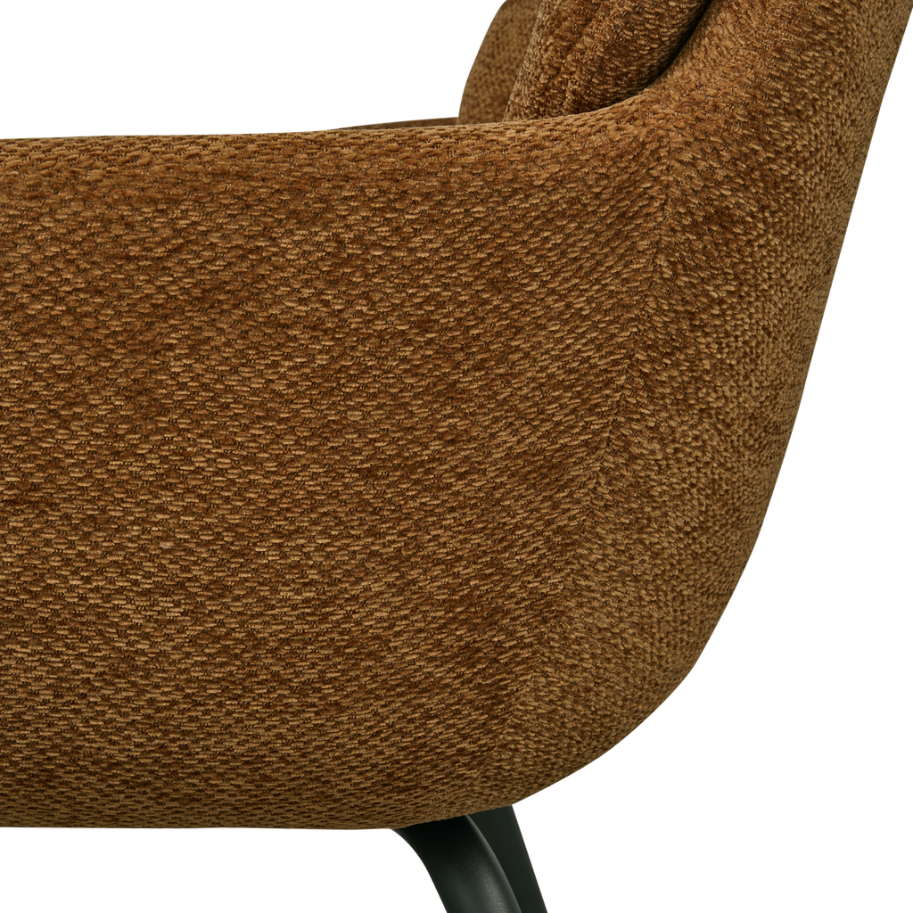 RUNA DINING CHAIR CHENILLE CARAMEL BROWN/YELLOW