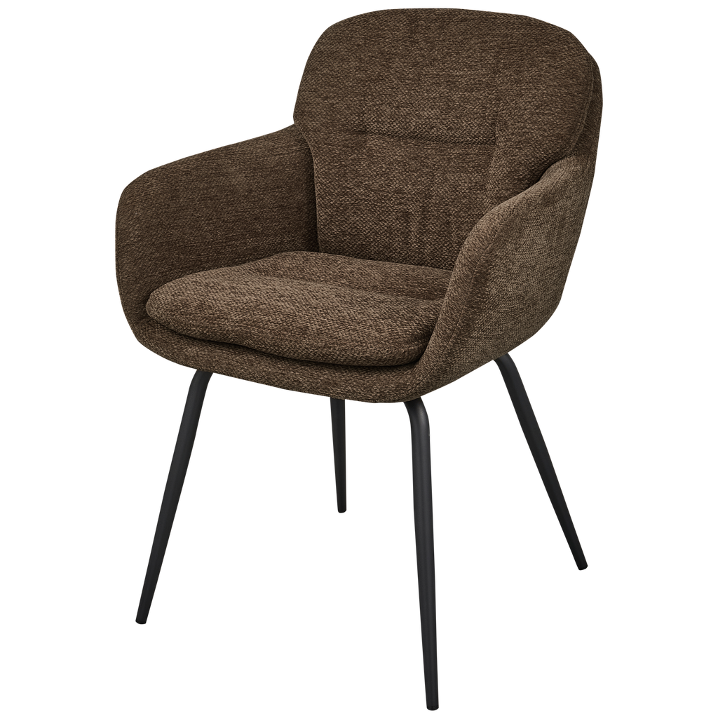 RUNA DINING CHAIR CHENILLE WARM BROWN