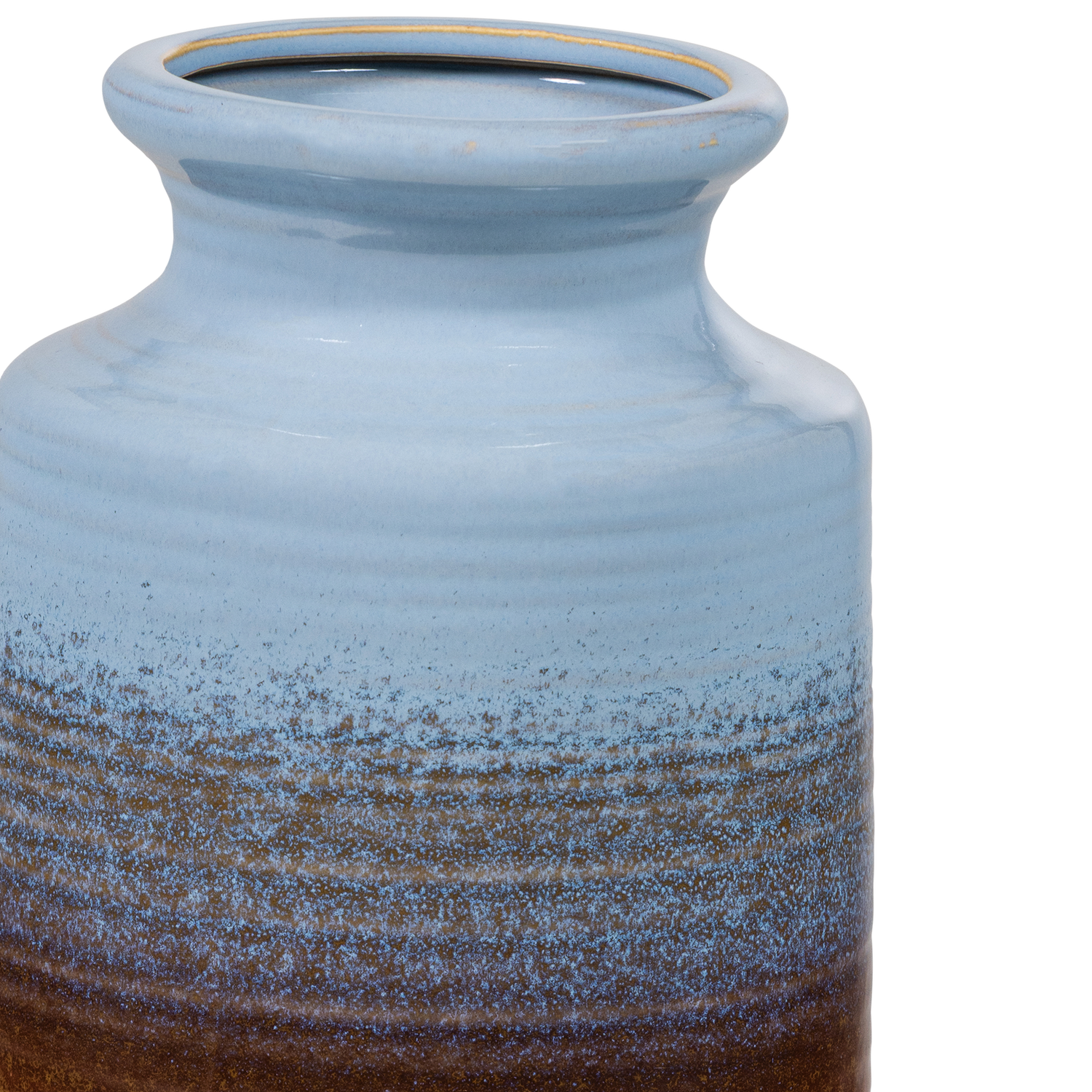 DECENNIA XL VASE CERAMICS BLUE/YELLOW 38xO17 CM