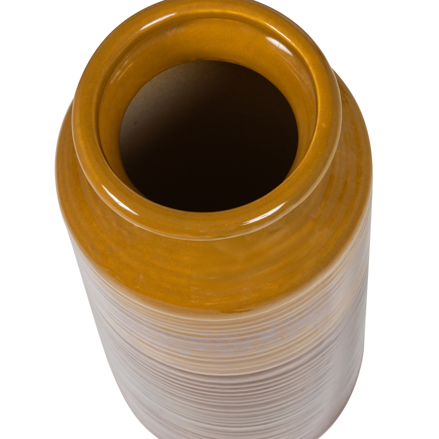 DECENNIA XL VASE CERAMICS YELLOW/BROWN 38xO17 CM