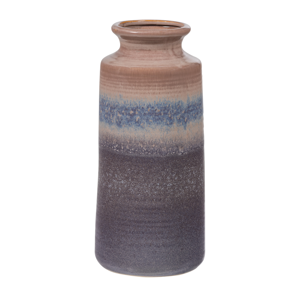 DECENNIA XL VASE CERAMICS GREY/BLUE 38xO17 CM