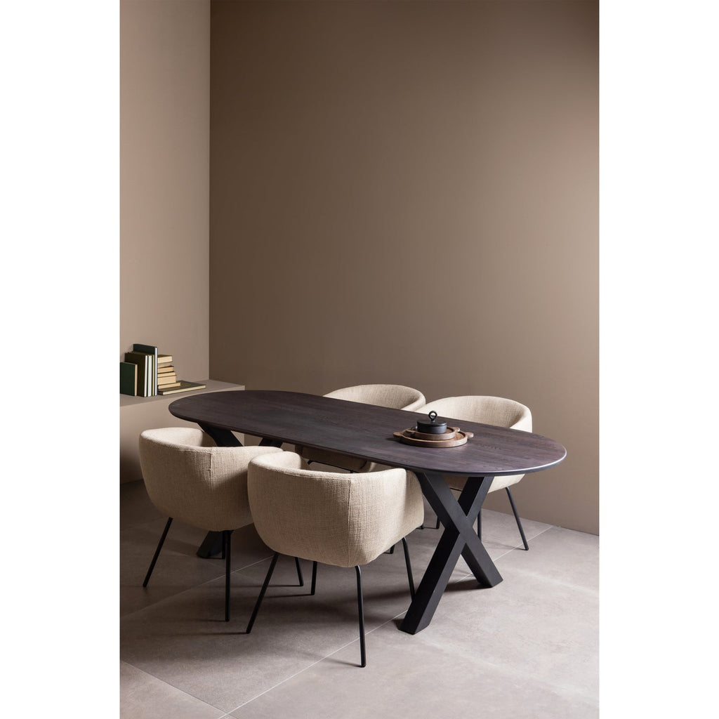 LEON DINING CHAIR BOUCLE NATURAL MELANGE