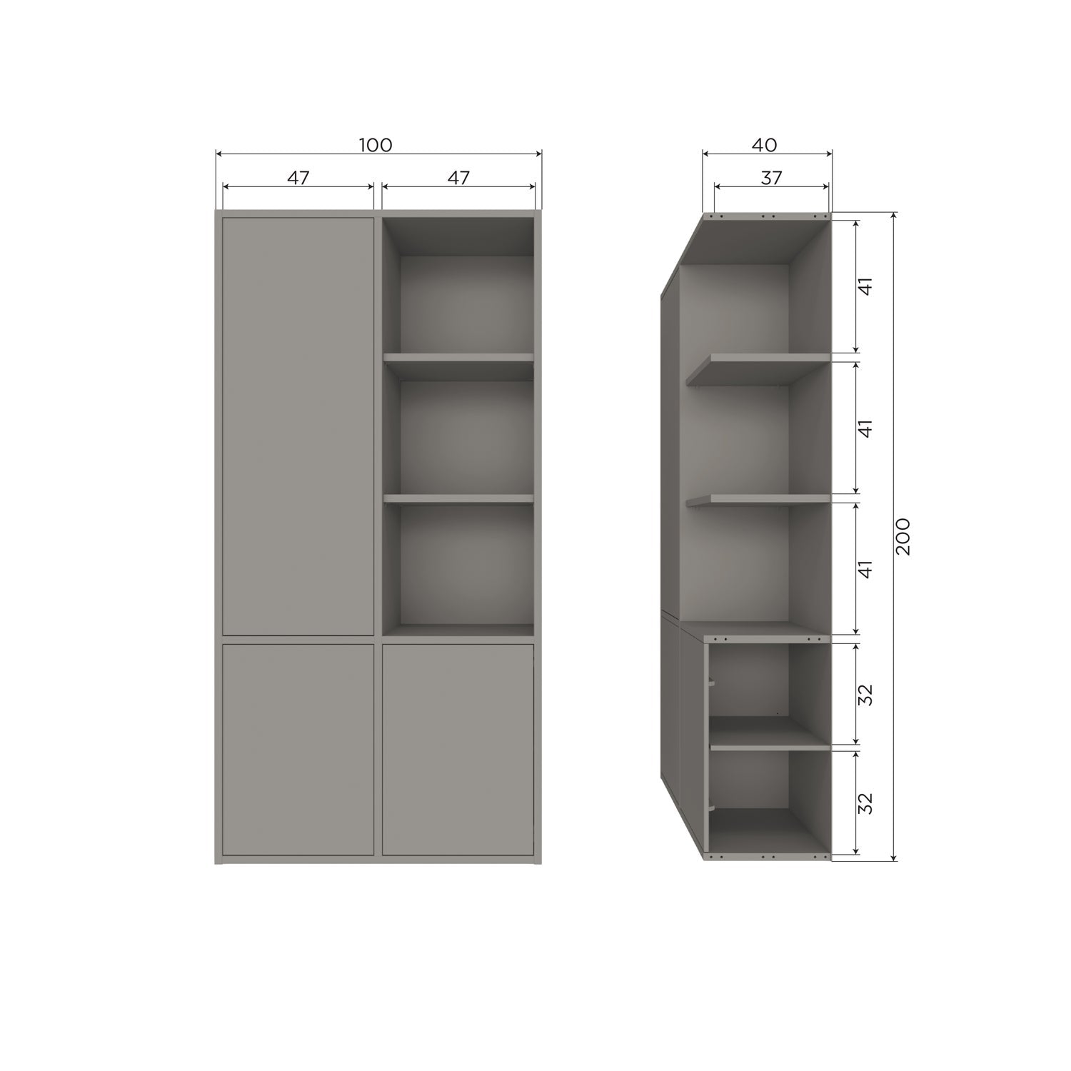 MEREL STORAGE CABINET PINE WARM GREY [fsc]