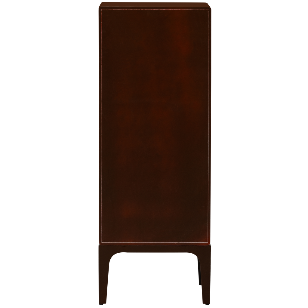 MERGE CABINET WITH 6 DRAWERS EUCALYPTUS WOOD BROWN/RED