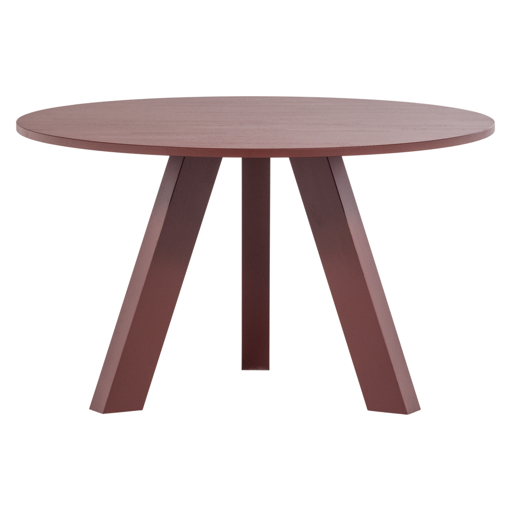 RHONDA DINING TABLE O129 CM OAK BURGUNDY RED [fsc]