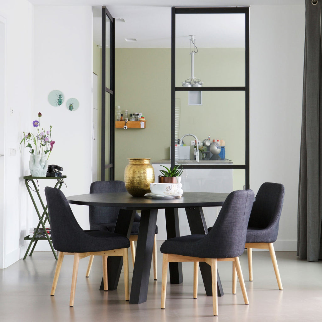 RHONDA XL DINING TABLE O150 OAK BLACKNIGHT [fsc]