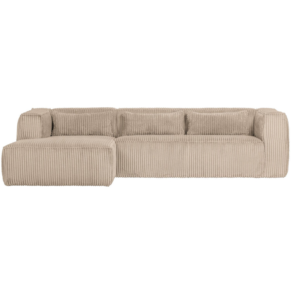 BEAN CORNER SOFA LEFT RIB FABRIC TRAVERTIN