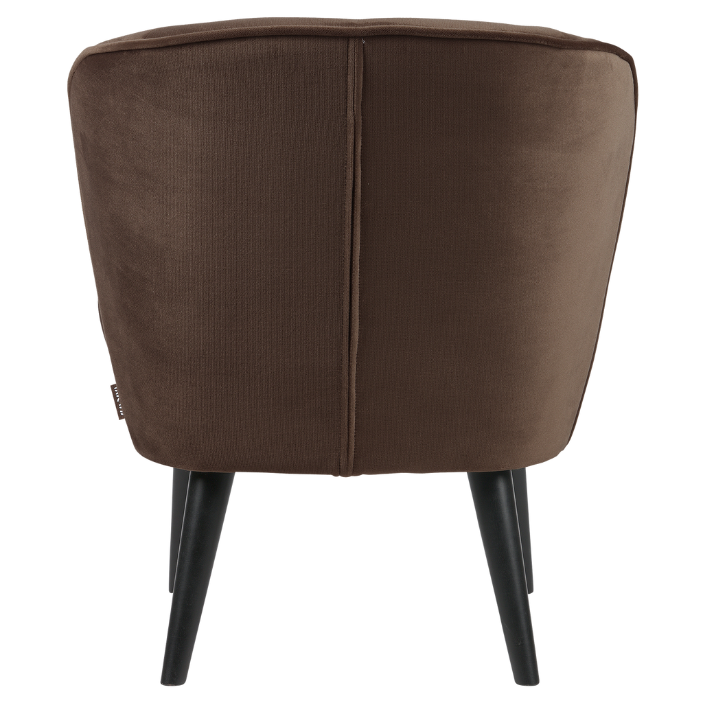 SARA ARMCHAIR VELVET DARK BROWN [fsc]