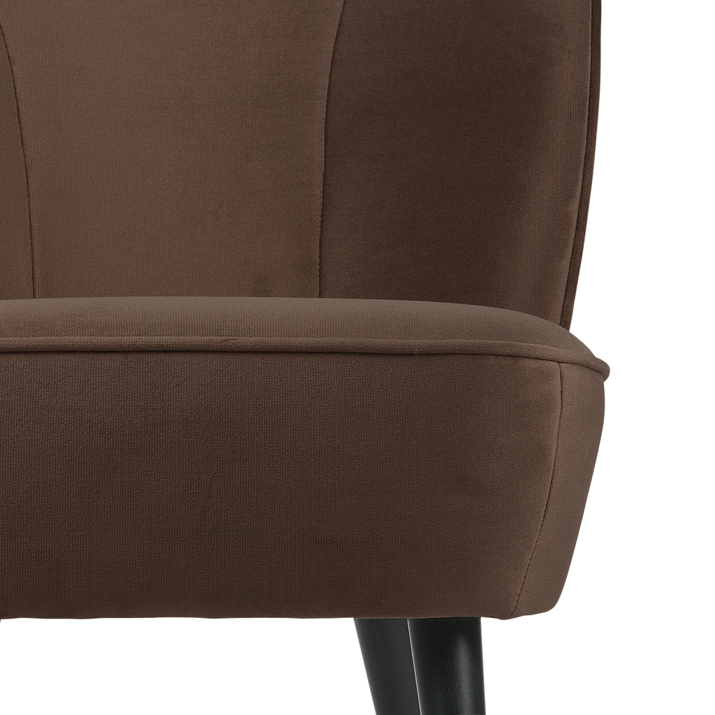 SARA ARMCHAIR VELVET DARK BROWN [fsc]