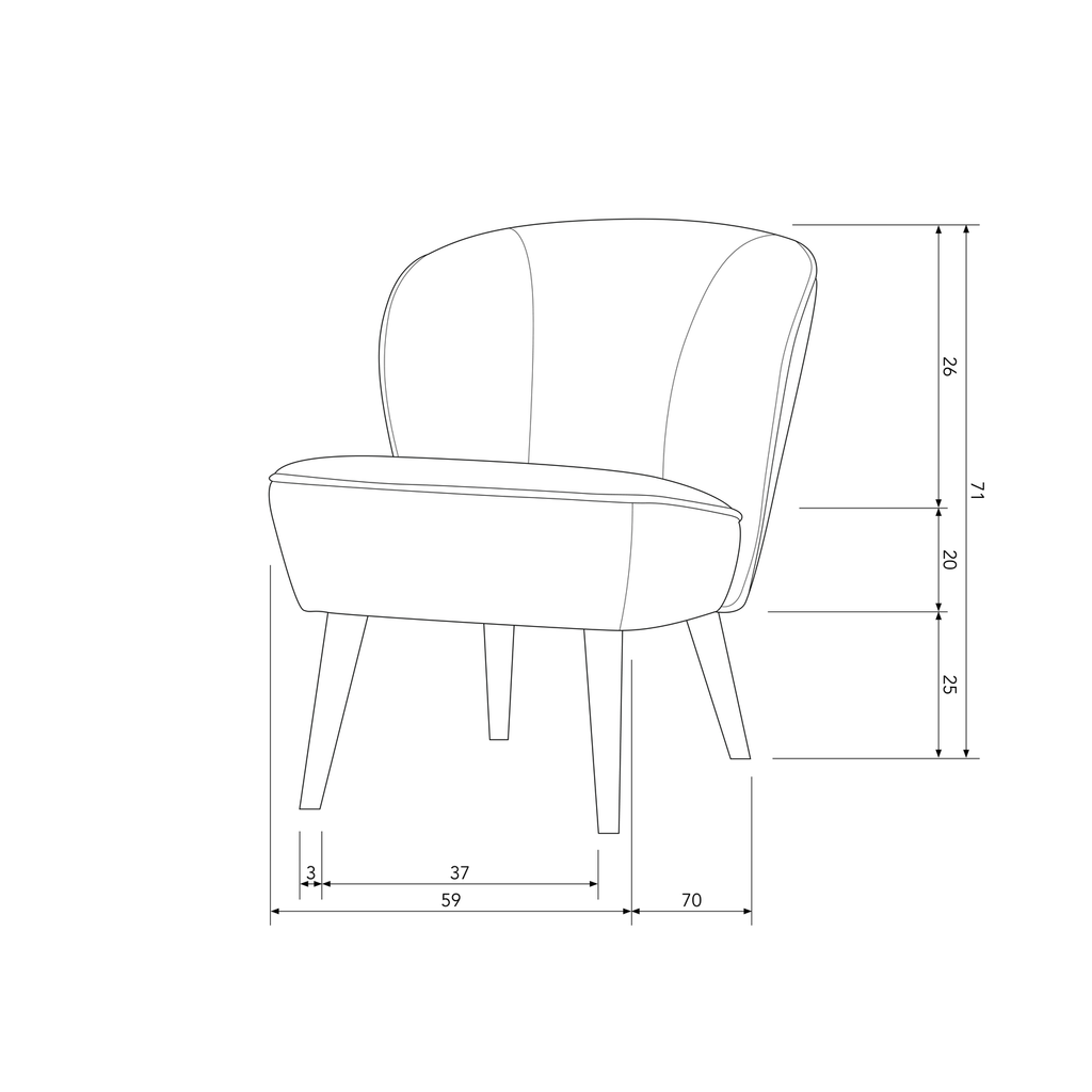 SARA ARMCHAIR VELVET KHAKI