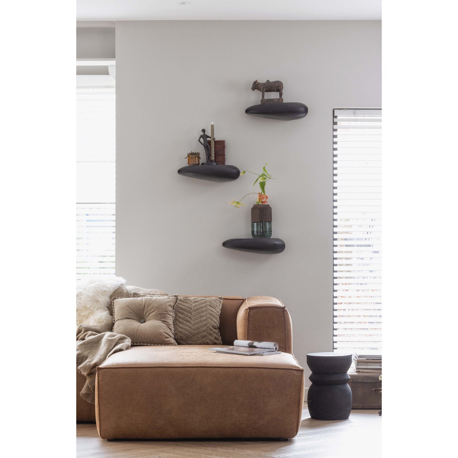 BEAN CORNER SOFA RIGHT ECO LEATHER COGNAC