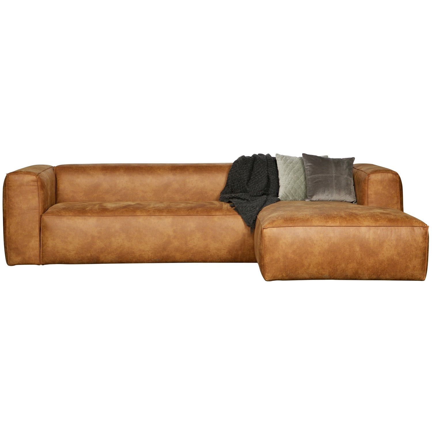 BEAN CORNER SOFA RIGHT ECO LEATHER COGNAC