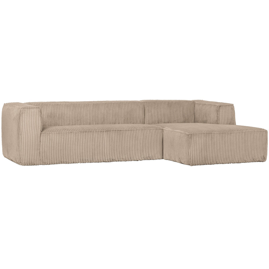 BEAN CORNER SOFA RIGHT RIB FABRIC TRAVERTIN