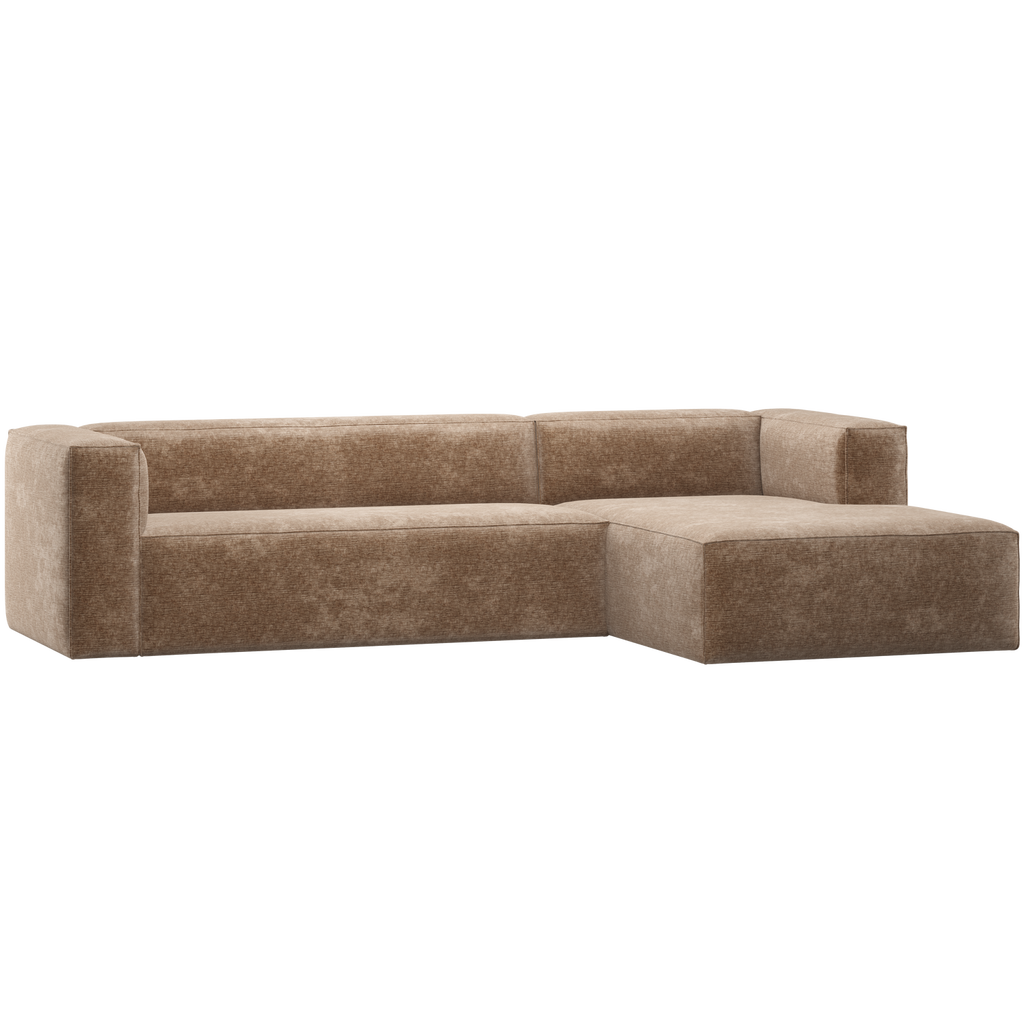 BEAN CORNER SOFA RIGHT CHENILLE VELVET TAUPE