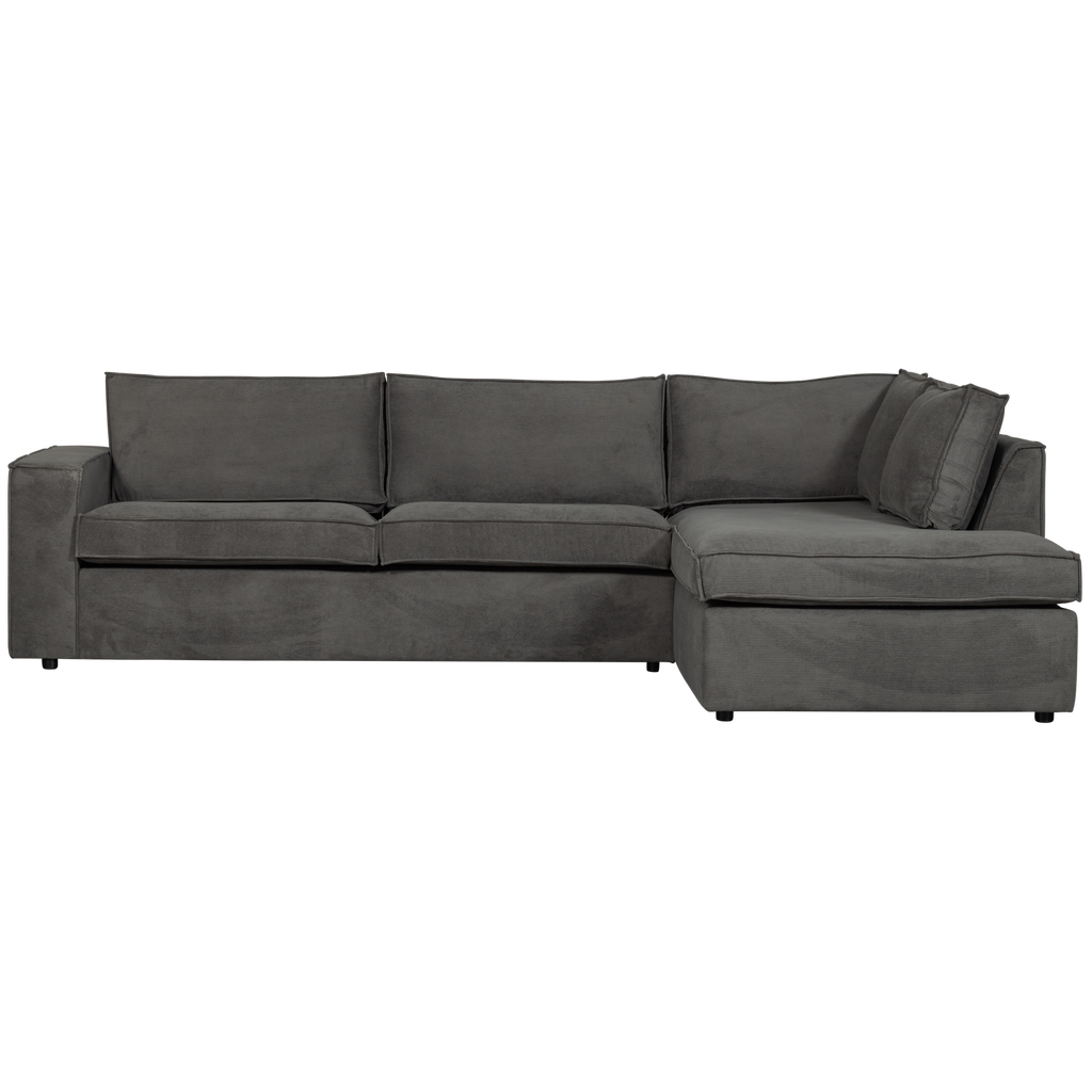 THOMAS CORNER SOFA RIB FABRIC RIGHT DARK GREY