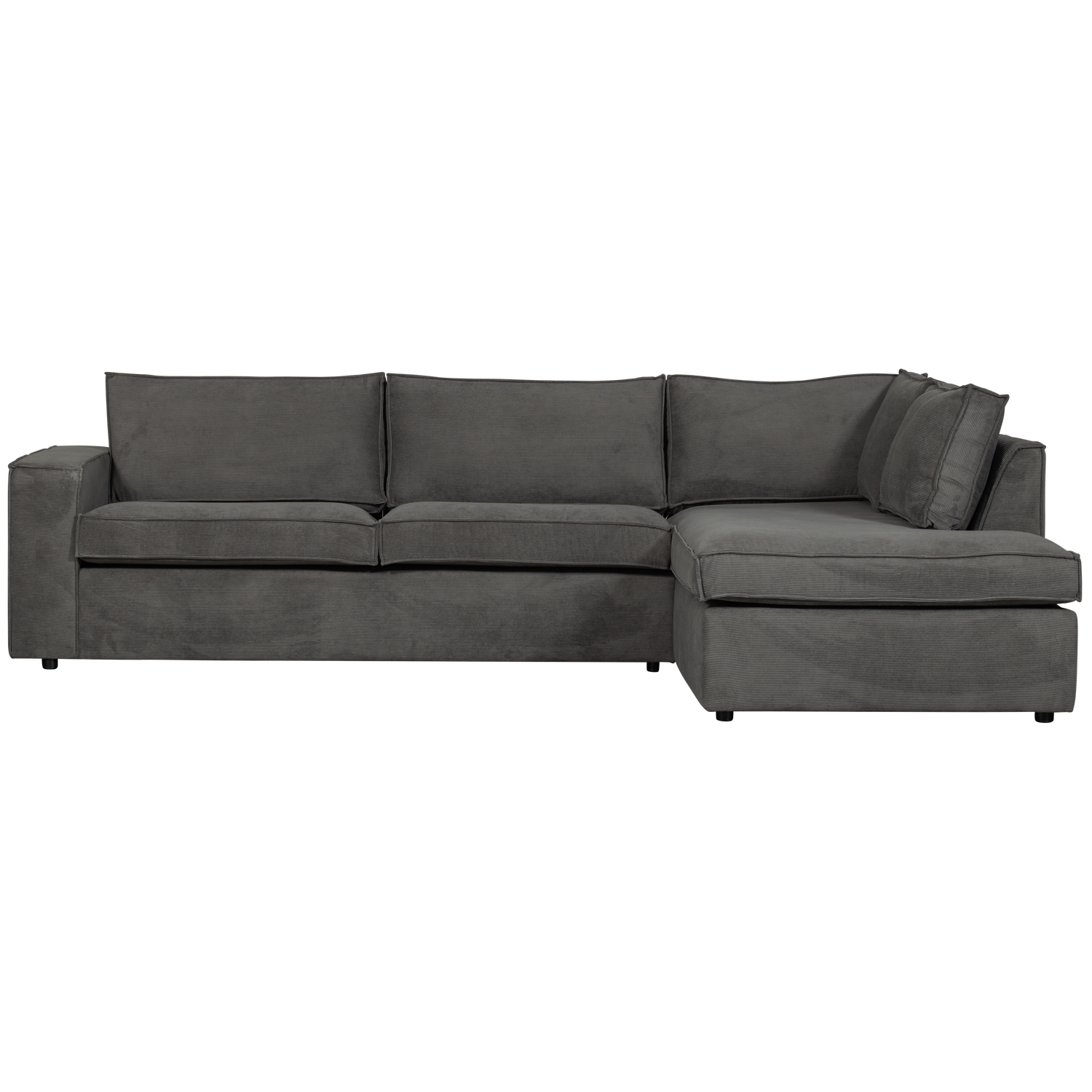 THOMAS CORNER SOFA RIB FABRIC RIGHT DARK GREY