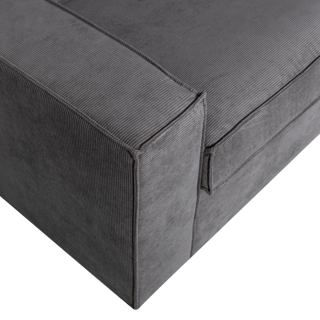 THOMAS CORNER SOFA RIB FABRIC RIGHT DARK GREY