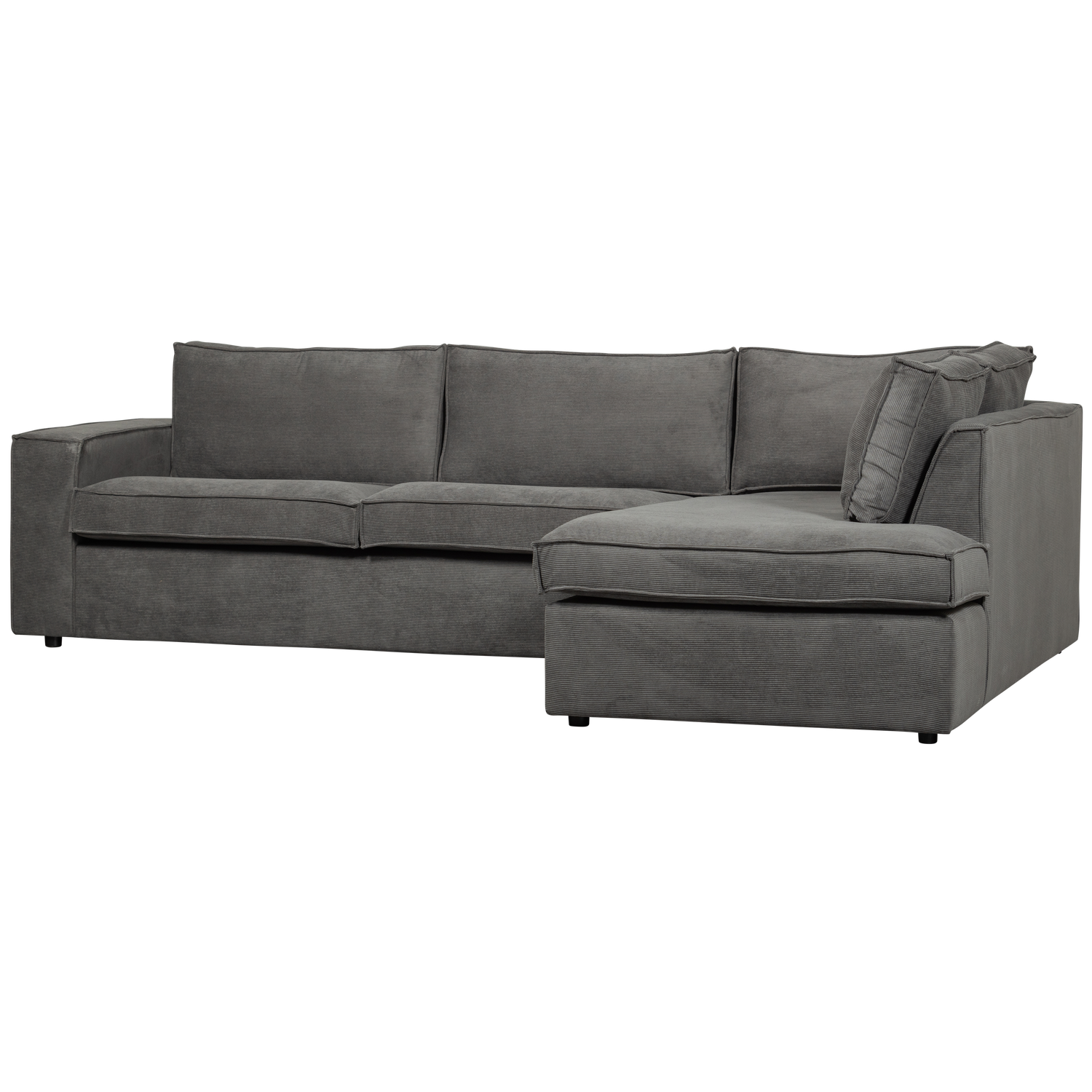 THOMAS CORNER SOFA RIB FABRIC RIGHT DARK GREY