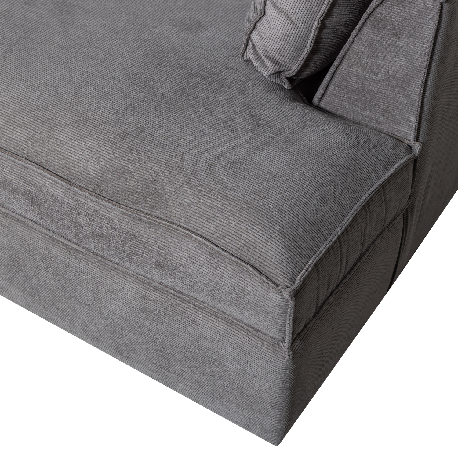 THOMAS CORNER SOFA RIB FABRIC RIGHT DARK GREY