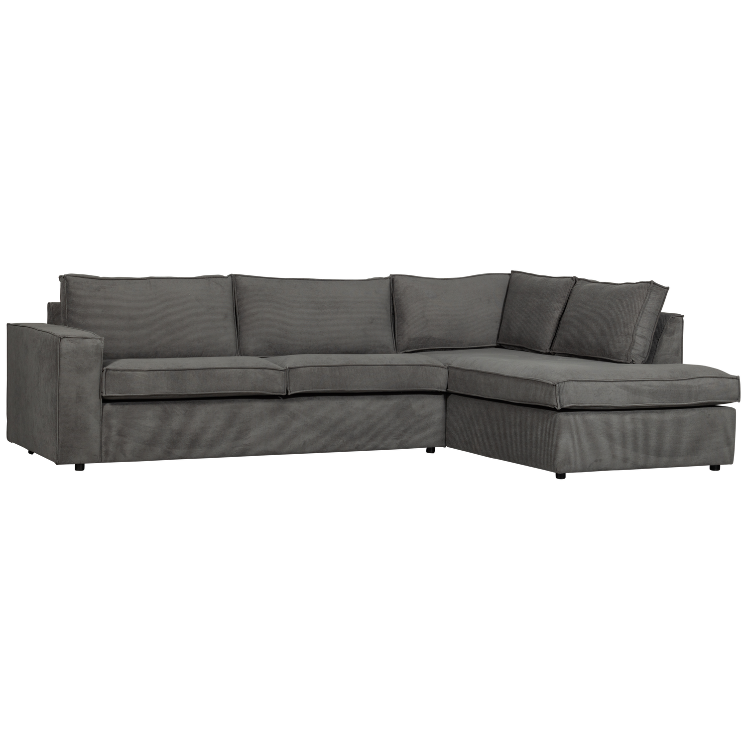 THOMAS CORNER SOFA RIB FABRIC RIGHT DARK GREY