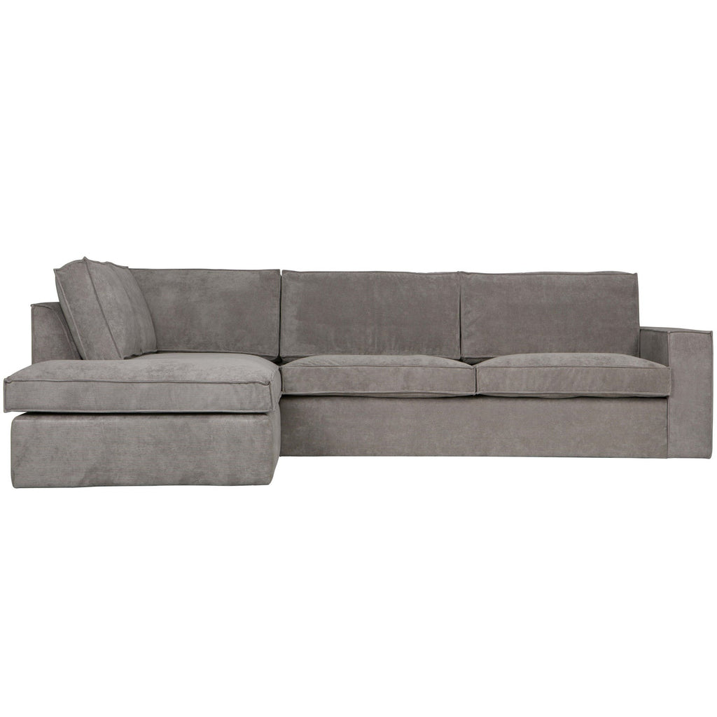 THOMAS CORNER SOFA RIB FABRIC LEFT WEATHERED GREEN