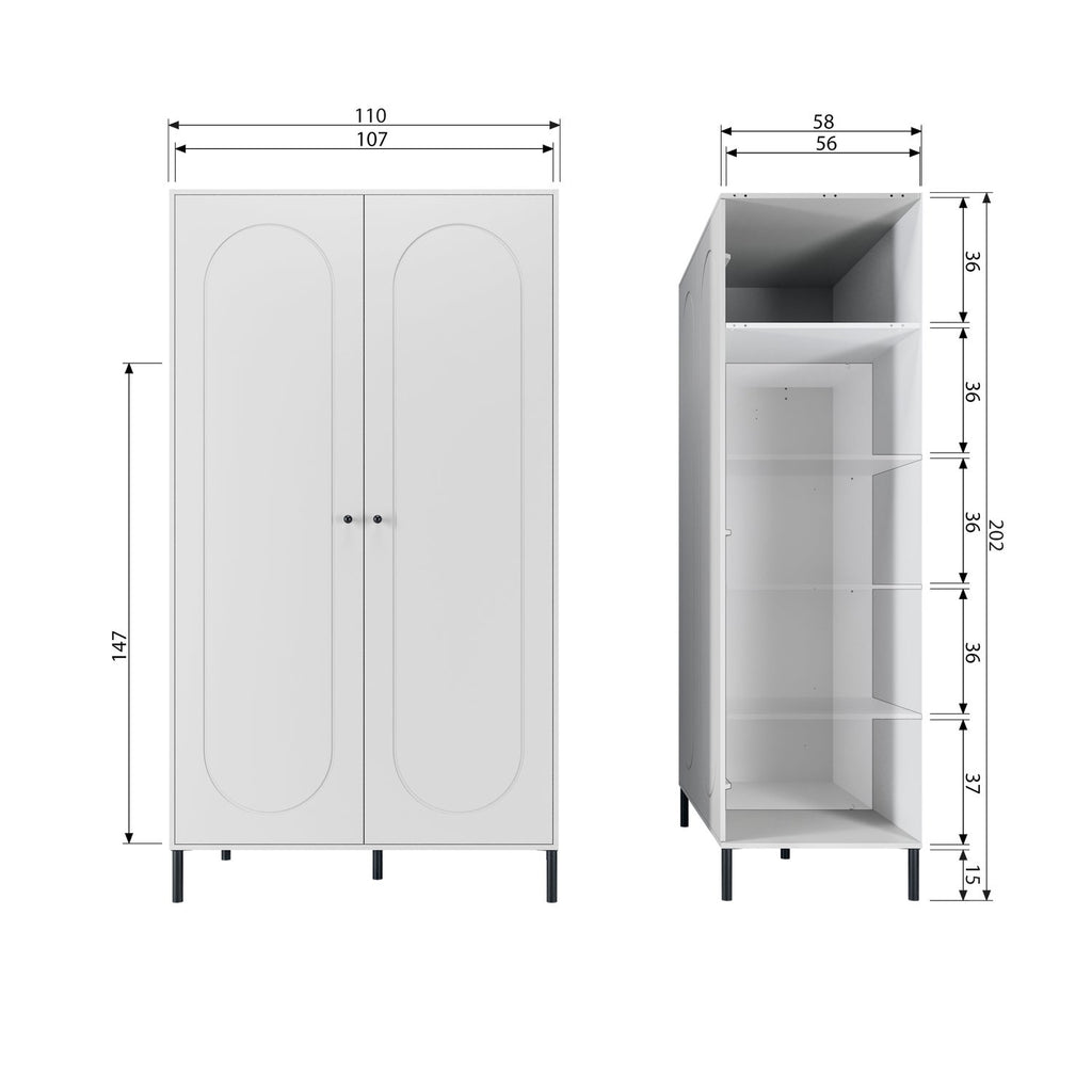 XINA WARDROBE PINE CLOUD GREY [fsc]
