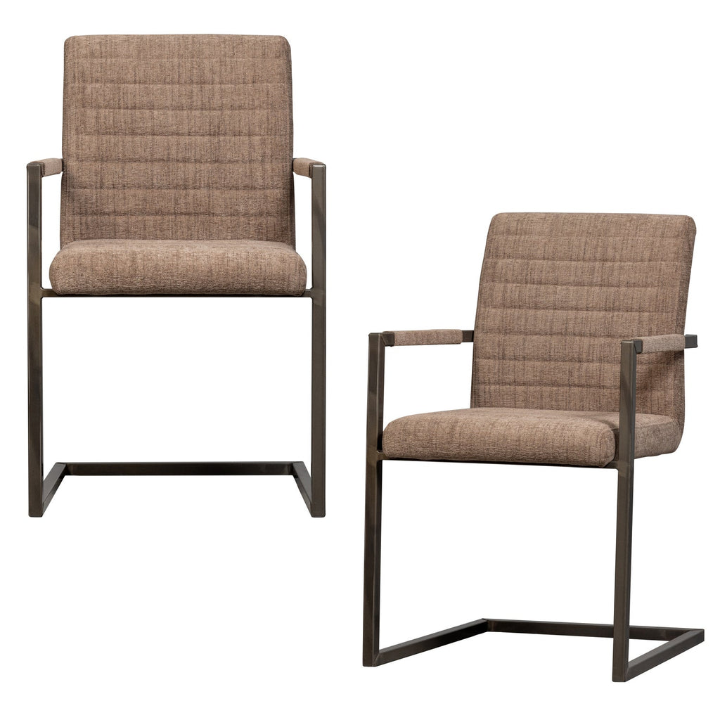 BAS DINING CHAIR WOVEN FABRIC BROWN MELANGE