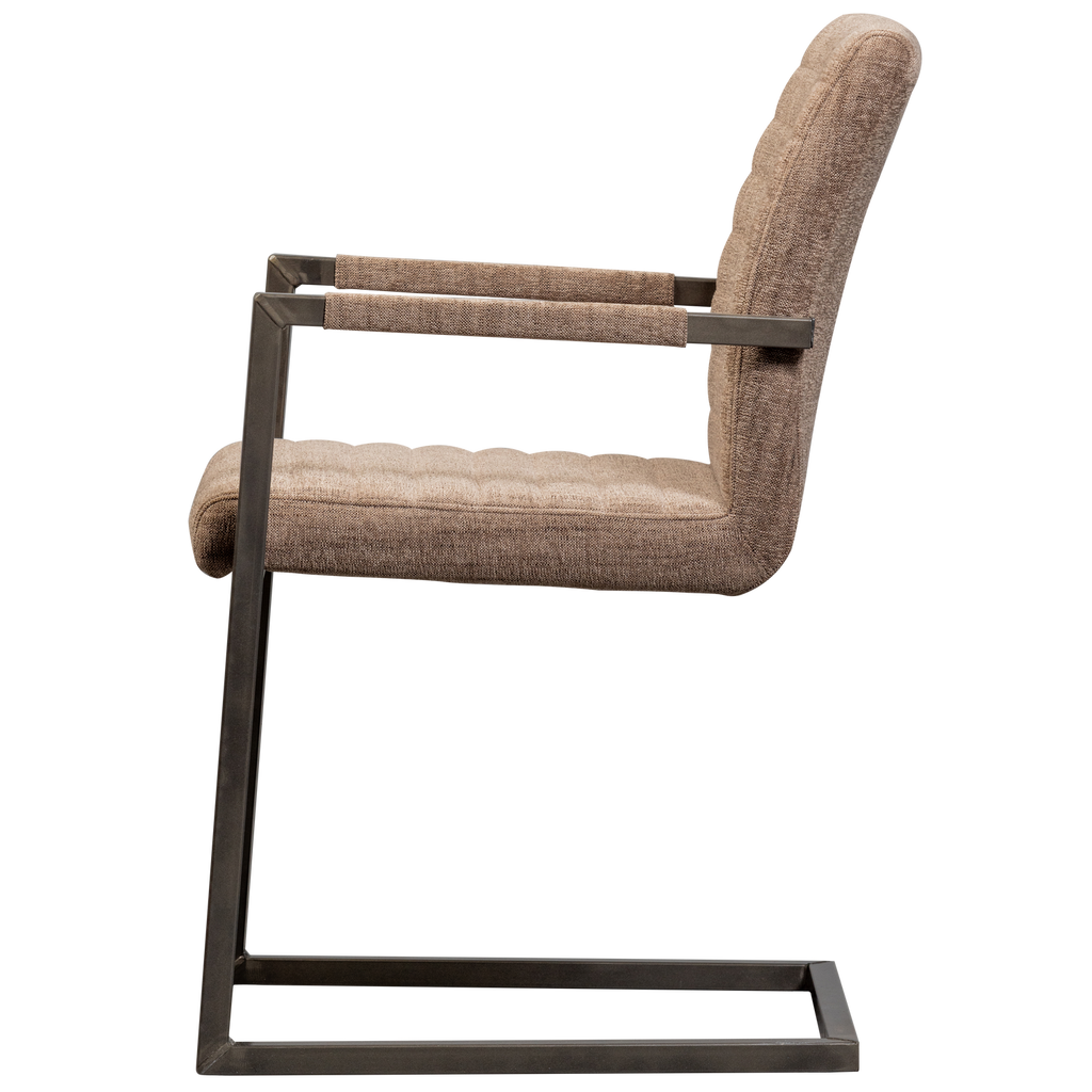 BAS DINING CHAIR WOVEN FABRIC BROWN MELANGE