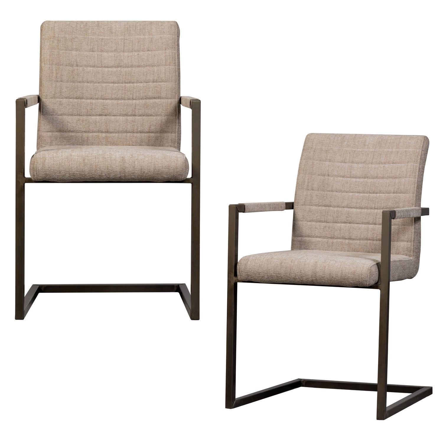 BAS DINING CHAIR WOVEN FABRIC SAND MELANGE