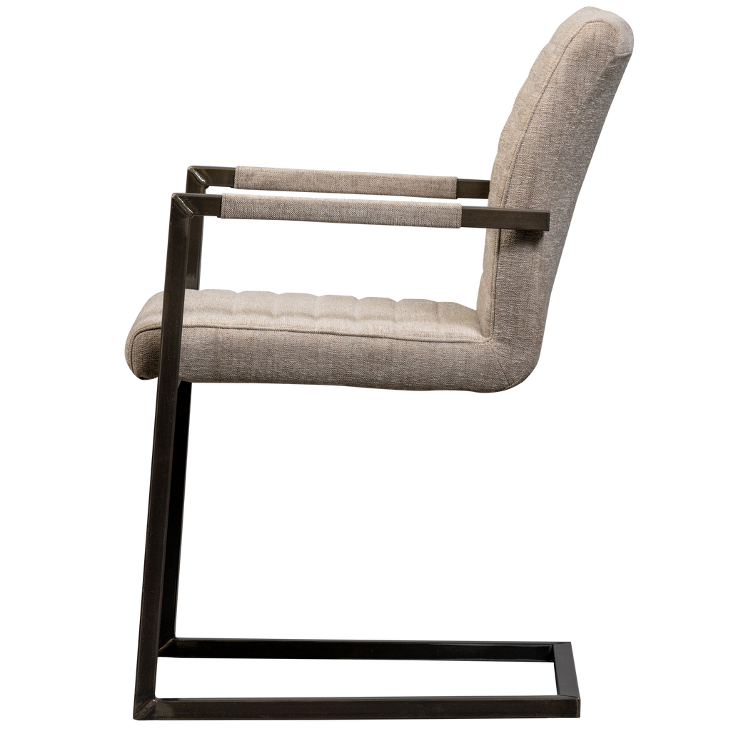 BAS DINING CHAIR WOVEN FABRIC SAND MELANGE