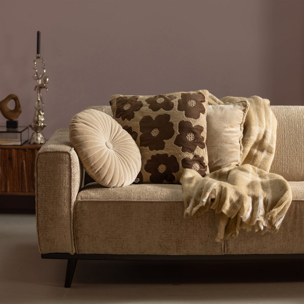 STATEMENT 3-SEATER SOFA 230 CM STRUCTURE VELVET WHEATFIELD