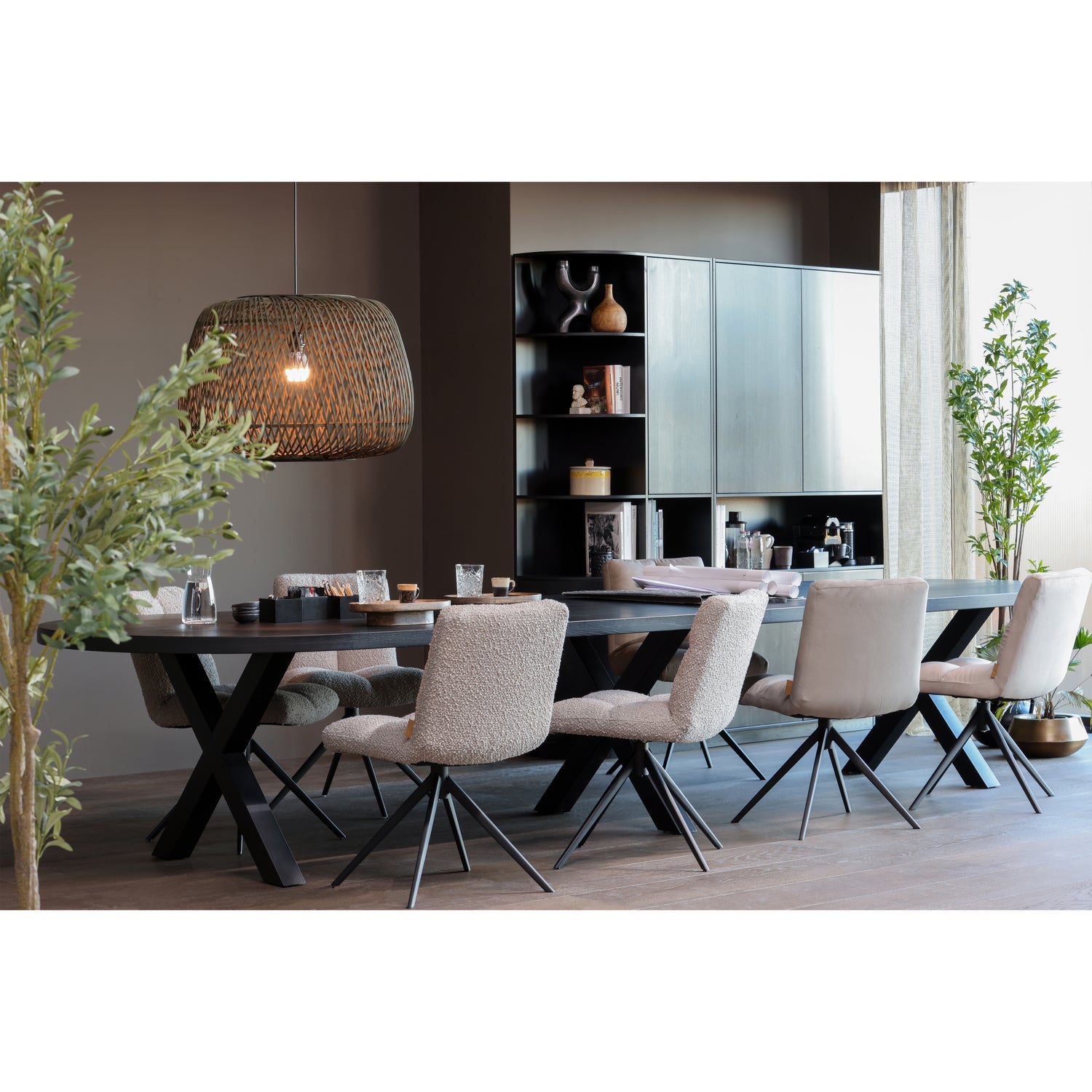 TABLO LUNGO END TABLE TOP ROUND ASH BLACKNIGHT MATT [fsc]