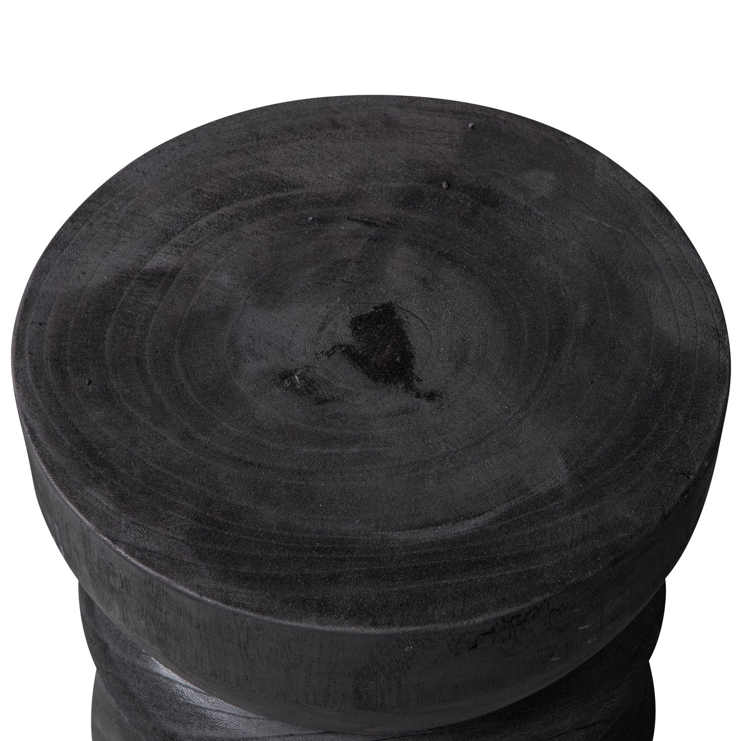 BIKKEL STOOL WOOD BLACK 40xO28CM