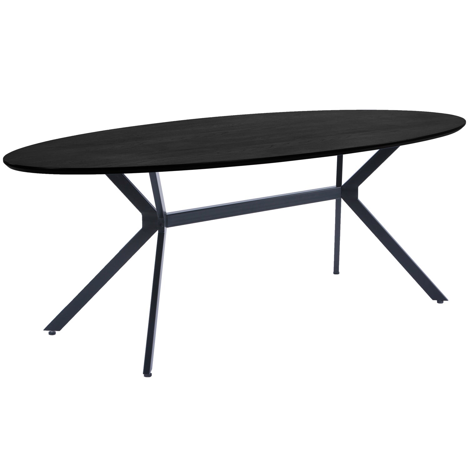 BRUNO DINING TABLE OVAL MDF BLACK 220x100CM