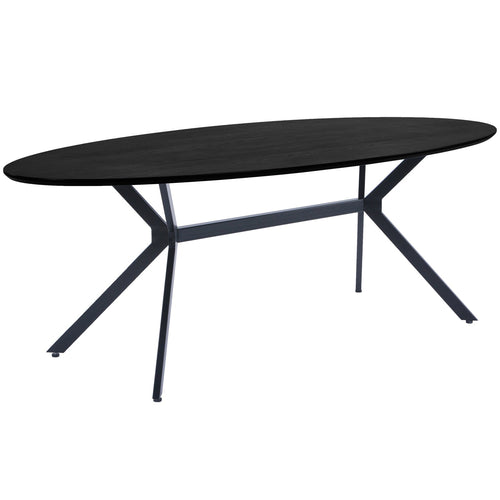 BRUNO DINING TABLE OVAL MDF BLACK 220x100CM