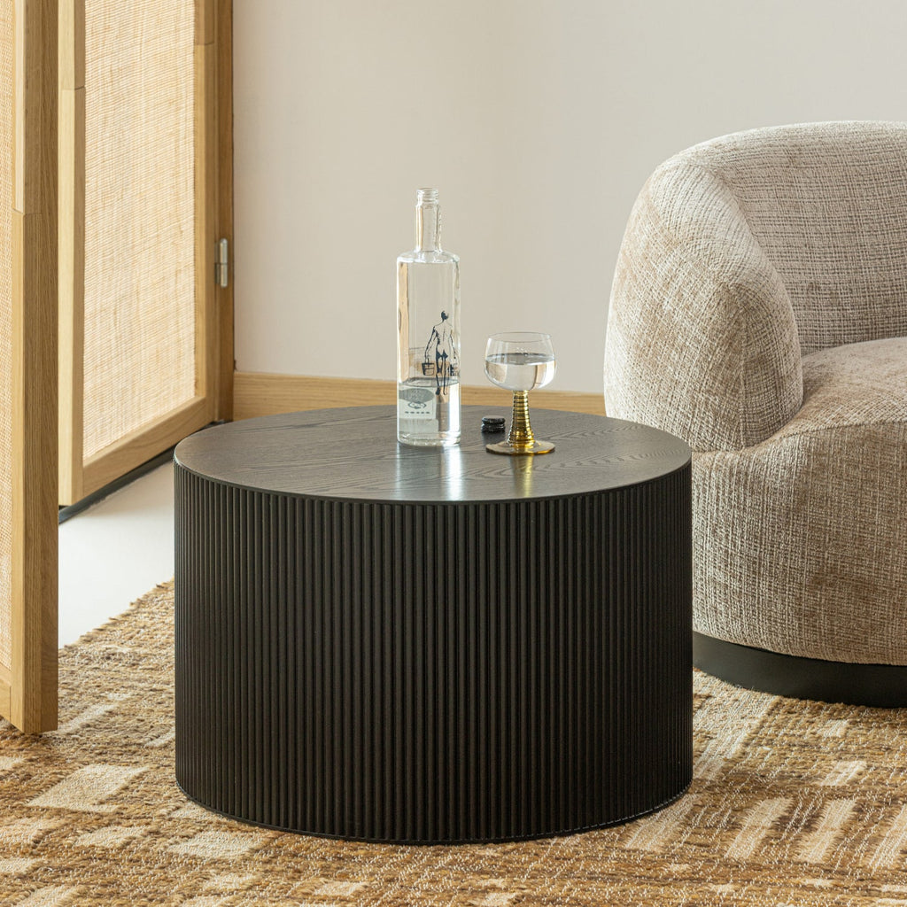SANNE SIDE TABLE ROUND MDF BLACK