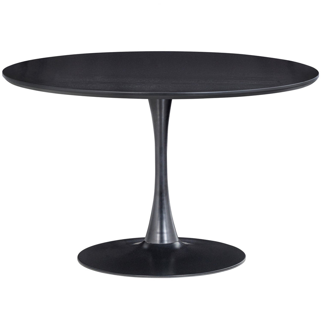 SAMMY DINING TABLE TRUMPET BASE ROUND MDF BLACK O120CM