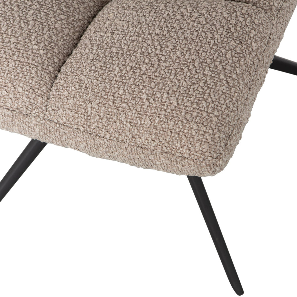 VINNY SWIVEL DINING CHAIR BOUCLE SAND