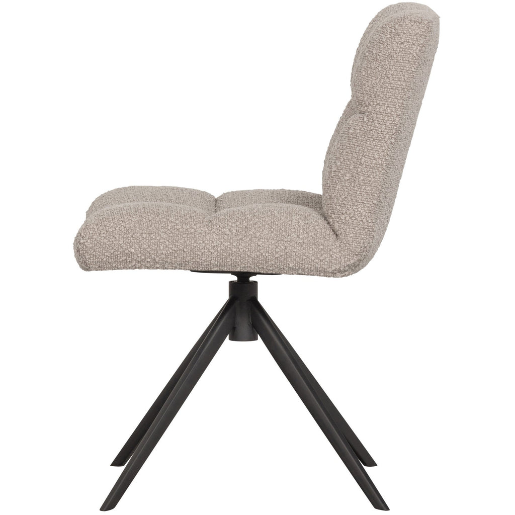 VINNY SWIVEL DINING CHAIR BOUCLE SAND